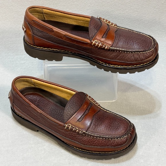 LL Bean Penny Loafer Shoe Men's 8.5 D Brown Leather Slip On Business Casual - Picture 1 of 10
